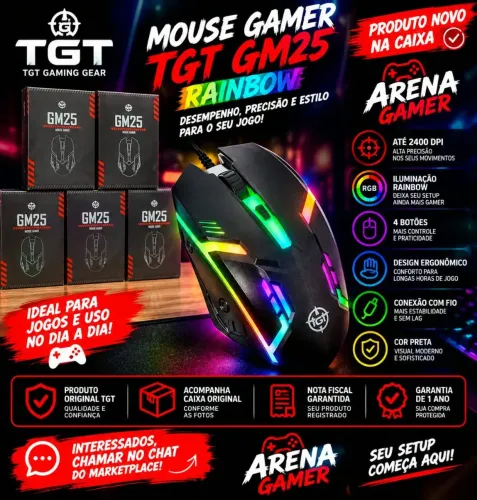 Mouse gamer TGT GM25 Rainbow