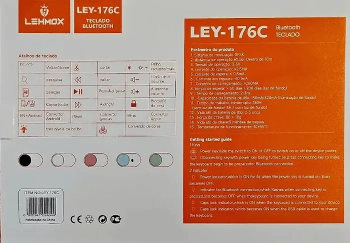 Mini Teclado S/fio Lehmox Ley-176c