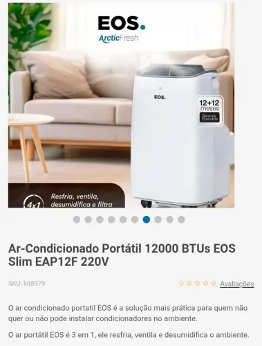Ar-Condicionado Portátil 1200 BTUs 
