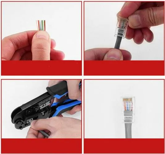 Alicate Crimpar 4P/6P/8P - Rj11 Rj12 Rj45 Telefone Fio De Rede Arduino COD-FR22 