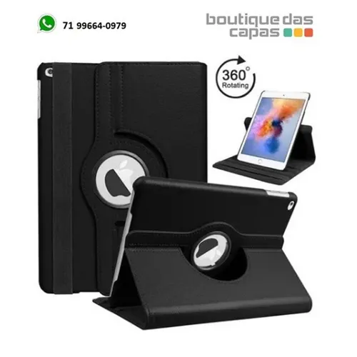 Ipad mini 4 Capa giratória 360ª iPad mini 4 5 ou ipad mini 2 3 preta