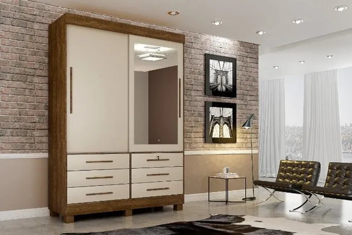 Guarda Roupa Arezzo Plus 2P6G c Espelho Ipe Off Até 12x - Frete Grátis 