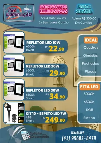 Refletor LED 20w para placas 