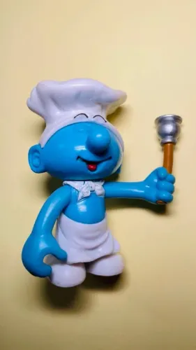 Smurf Fominha / Chef - boneco altura 5 cm - Jakks Pacific - da Coleção Turma Dos Smurfs
