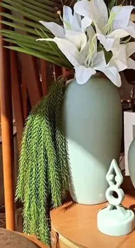 Jarro grande para decoração com tampa Cor Bege