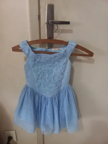 Vestido de Princesa Azul Claro para Menina
