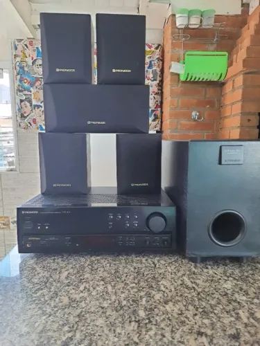 Receiver Pioneer 4 Caixas 1 central e Subwoofwr pioneer