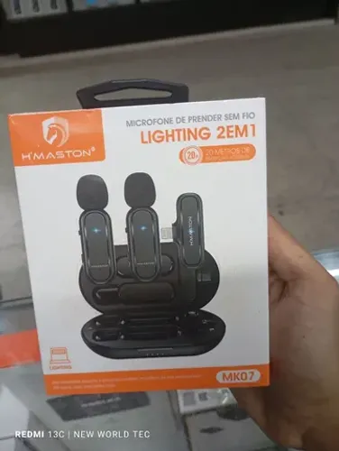 Microfone de lapela sem fio Duplo lightning