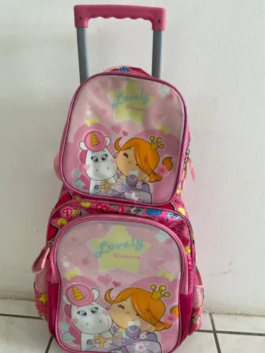 Kit Mochila e Lancheira infantil Unicórnio 