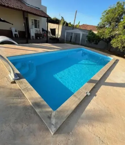 Piscina de fibra instalada 6metros com sistema de aquecimento solar (+ material hidráulico