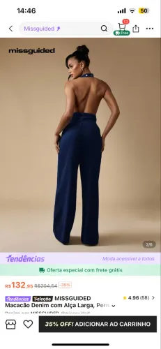 Macacão jeans novo tamanho (M) veste (40/42)