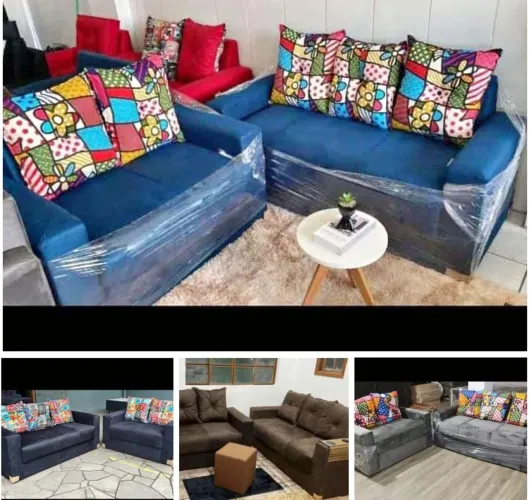 NOVOS Sofá 2 e 3 Lugares Tecido Premium Cristal Suede