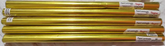 10 folhas Papel Laminado dourado