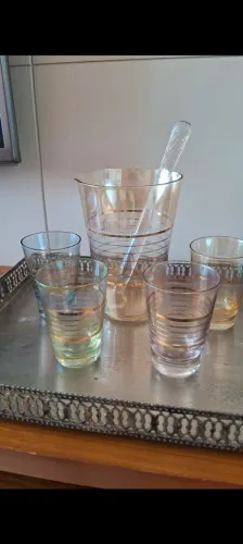 Jarra de Cristal com filites a ouro Antiga