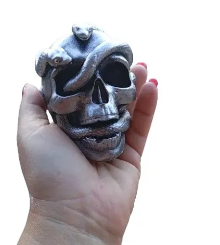 Escultura Crânio com Cobras