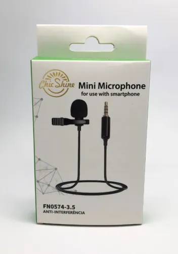 Microfone Lapela Mini P2 3.5mm Stereo Microfone Para Celular e Computador Novo na Caixa