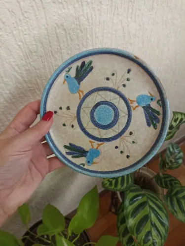 lindo pratinho em cerâmica pintado a mão