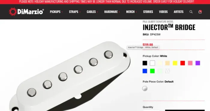 Dimarzio Mini Humbucker Injector BRIDGE