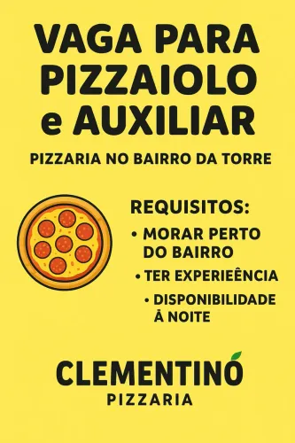Vaga para Pizzaiolo