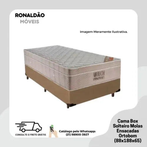 Cama Box Solteiro Molas Ensacadas Ortobom - Entrega Rápida!