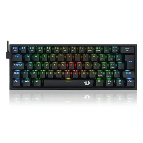 TECLADO MECANICO REDRAGON GAMER FIZZ  RGB PRETO SWITCH AZUL