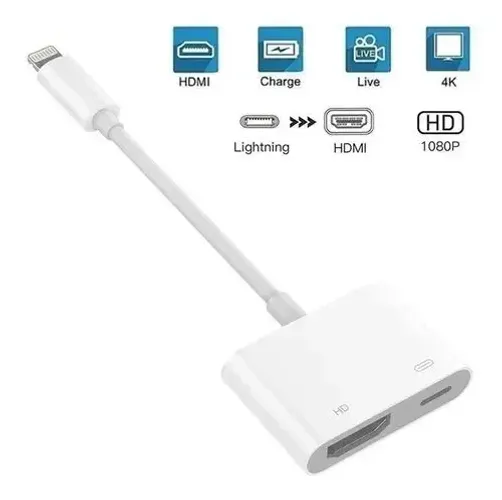 Adaptador HDMI com porta de carregamento Lightning para iPhone 14/13/SE/12/11/XR/X/8/7/iPa