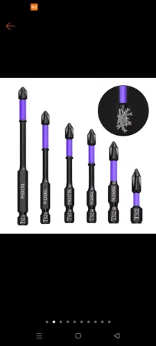 Kit 6 Pontas Bits Magnética Ponteira Imantada Philips Antiderrapante Ph2 Aço Duro S2