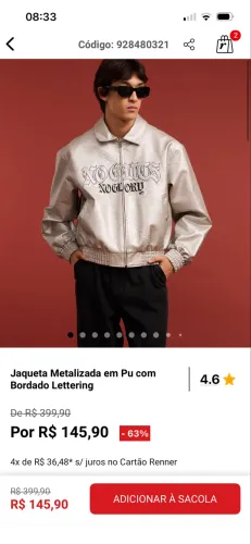 Jaqueta de couro da Renner