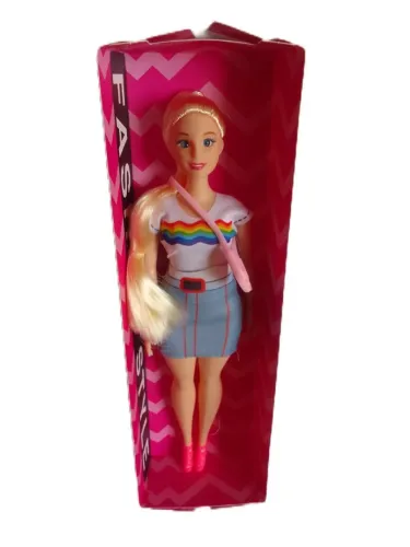 Boneca Fashion plus size com Roupa Colorida - Nova!