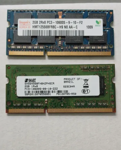Memória ddr2 e ddr3 2g notebook 