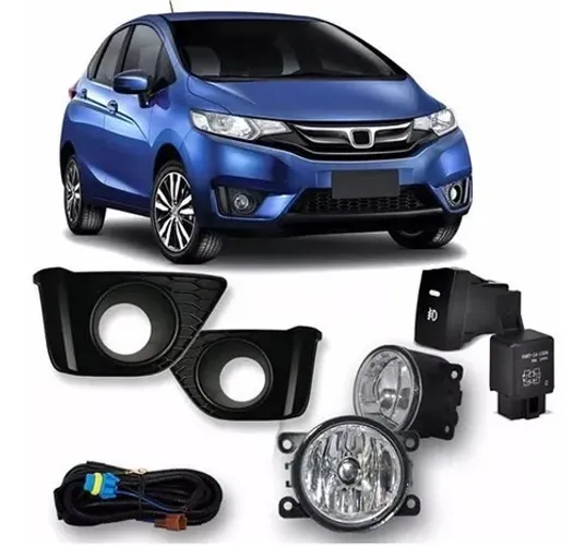 Kit Farol Milha Neblina New Fit 2015 16 Botão Mod Original