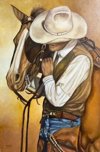Pintura a mão, Quadro Cowboy