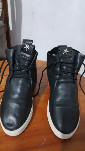 Tênis de couro  Feminino Casual Preto