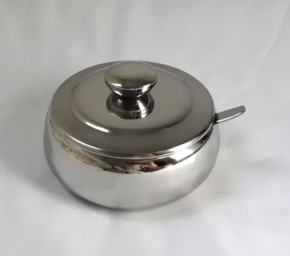 Farinheira de Aço Inox Brinox com Colher e Tampa - Porta Farinha Açúcar etc.
