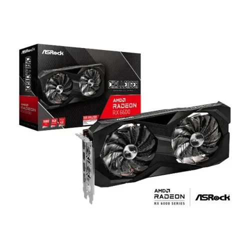 Placa de Vídeo AMD RX 6600 8GB GDDR6 ASRock Challenger Dual Fan 128 Bits  - WZetta