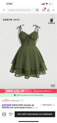 Vestido verde de alcinha SHEIN