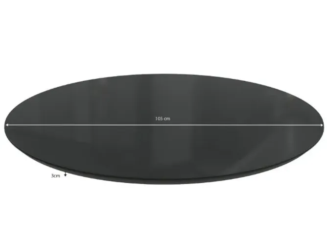 Tampo Redondo Mesa de Jantar com Vidro 105cm - Kappesberg