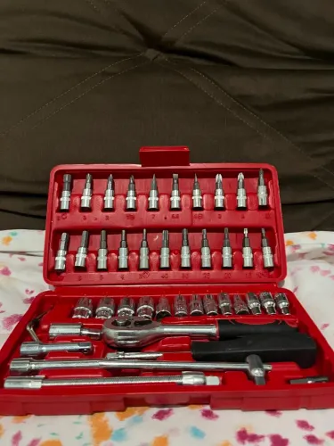 ? Kit de Soquetes 46 Peças 1/4" - Novo e Lacrado