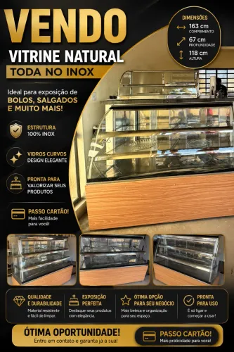 Balcão vitrine inox