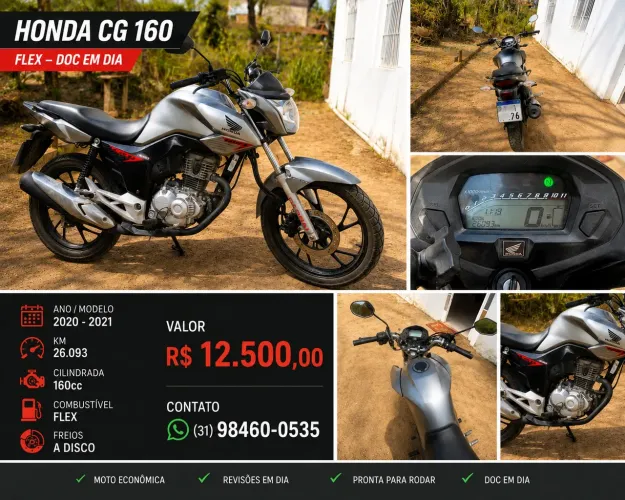 Vendo CG 160 FAN - ÚNICO DONO - 26.093km