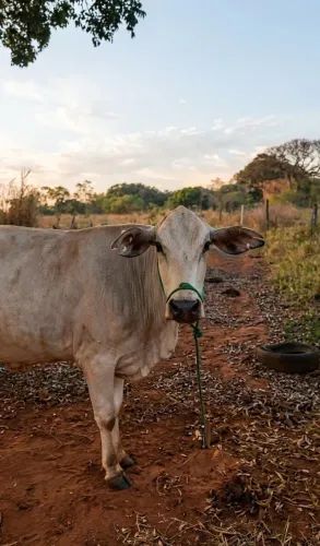 Vaca leiteira, 2ª cria, produz 5L/dia, criada a pasto. À vista.Goiânia-GO.