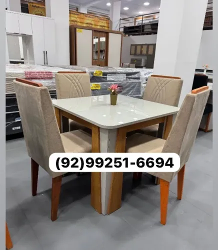mesa de jantar 90x90 4 lugares of white