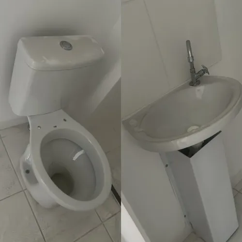 Vaso sanitário + Lavatório suspenso com torneira