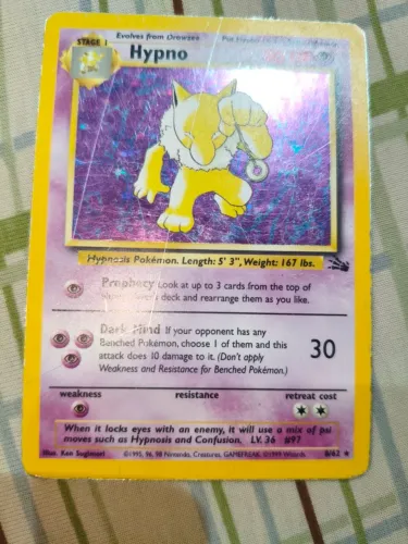Carta Pokémon Hypno Holo Rara 8/62 - Coleção Fossil (Original 1999)