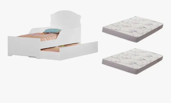 Bicama cama infantil Mini Cama Auxiliar com 2 colchão
