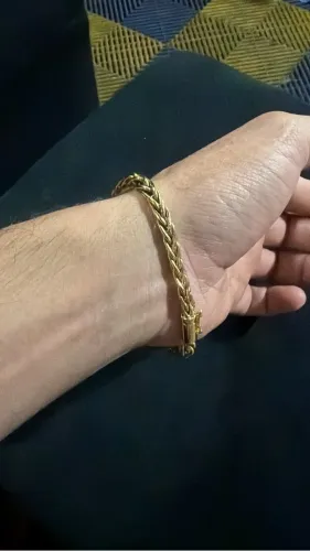 Pulseira de ouro palmeira 16g
