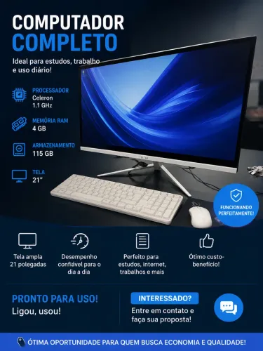 Computador All in One ULTRA 21" - Celeron, 4GB RAM