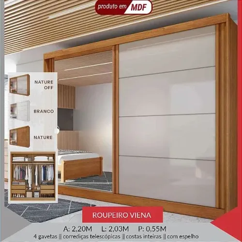 Guarda roupa Viena 100% MDF