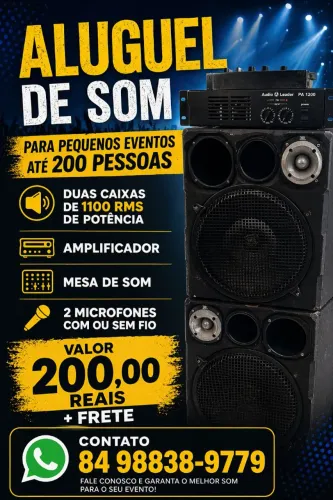 Aluguel de som para pequenos eventos