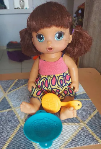 Baby Alive Adoro Macarrão funcionando